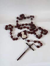 NEW Vintage Large Oversized Handmade  Wooden Beads ROSARY picture