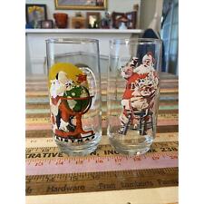 Pair Of VINTAGE 1926 Curtis Pub Coca Cola Christmas Norman Rockwell Glasses 2 picture