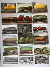 Lot of 18 Railroad Flatcar Exaggerations Collection 1 RPPC, TX, MN, CA, KS, OR picture