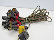 VINTAGE CHRISTMAS Lights NOMA C7 15  Light String Fabric Cord Wood Ball #CX-6 picture