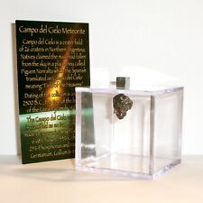 Genuine Meteorite and Display Cube 4.8 gram Campo del Cielo Meteorite and Magnet picture
