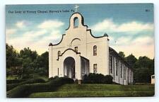 HARVEY'S LAKE, PA Pennsylvania~ OUR LADY of VICTORY CHAPEL c1940s Linen Postcard picture