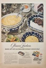 1945 Liptons noodle soup Vintage ad glamour luncheon picture