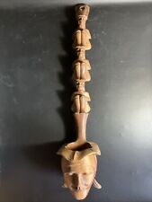 Hand Carved Vintage Mayan Mexican Tribal Tiki Statue Bust Aztec Wood picture