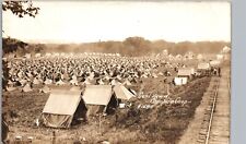 CHAMPLAIN CAMP SOLDIER TENTS plattsburgh ny real photo postcard rppc military picture