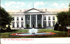Vintage C. 1910 The White House, Front Lawn & Fountain, Washington DC Postcard picture
