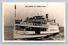 RPPC The Statue Liberty Boat Vintage Postcard picture