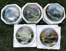 Thomas Kinkade Collector Plates Lot of 5 Bradford Exchange Cottage & Romantic picture