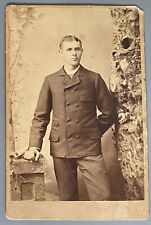 1890s Lafayette George Barclay Pre NFL Football Helmet Inventor MLB Cabinet Card picture