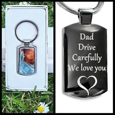 PERSONALISED METAL KEYRING PHOTO PRINTING .TEXT ENGRAWED.GIFT BOX.mother day's picture