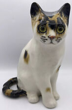 WINSTANLEY CALICO CAT Size 4 - Ceramic w/Glass Eyes - Signed - England picture