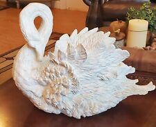 Vintage Life Sized Heavy Resin Swan Planter / Vase 21” Long Very Detailed picture
