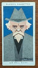1926 Straight Line Caricatures Player's Cigarette Card Sir Hall Caine KBE. picture