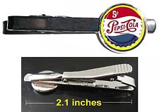 Pepsi Cola retro ad Tie Clip Clasp Bar Slide Silver Metal Shiny picture