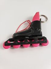 Vintage 1990s Rollerblade Skate  Black and Pink Key Chain Ring picture