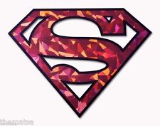 SUPERMAN RED REFLECTIVE AUTO CAR EMBLEM DECAL STICKER MADE IN USA picture