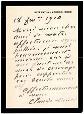 Claude Monet - Important Autograph Letter Signed - On Deaths of His Wife & Son picture
