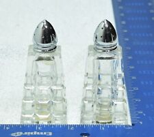 Vintage American Cut Crystal Corp. Clear Glass Salt & Pepper Shaker Set  picture