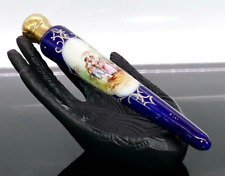 Antique French Tear Drop Shape Parfum Lay Down Chatelain Figural Romantic Couple picture