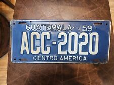 License plate Guatemala 1959 with original tag picture