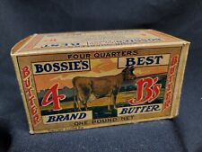 Antique Butter Box Bossie's Best Brand 1920 Aberdeen Creamery Carton Cow, Farm picture