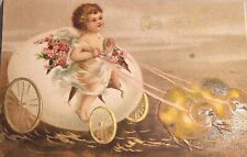 1908 Easter Greetings Postcard, Embossed, Gold Gilded, Int. Art Co. #-1557 picture