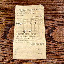 Muncie (Indiana) High School  Attendance Card For Francis Rees 1924 - 1925 picture