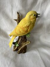 Vintage Lefton Yellow Bird On Tree Ceramic 06007 picture