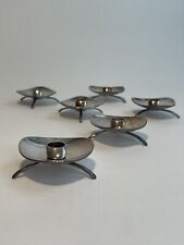 6 Silver Plated ATLA Carl Cohr Footed Candle Holders Denmark picture
