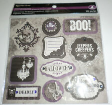 Recollections 10pc Midnight Magic Halloween Dimensional Stickers Spider Skull #1 picture