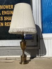 Mid Century Brass Stiffel Table Lamp 34 In With Shade HEAVY picture