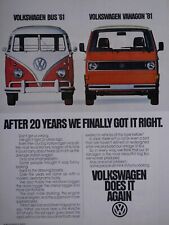 1981 Volkswagen Bus Vanagon Vintage After 20 Years Original Print Ad 8.5 x 11