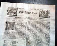 Rare & Early 18th Century British 1715 Old Newspaper w/ Nice Masthead Engravings picture