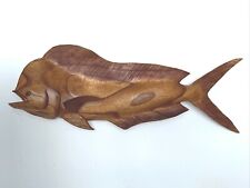 MAHI WALL MOUNT HAND CARVED WOOD ART HOME DECOR FISH TIKI BAR picture