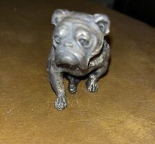 Vintage Miniature Metal Bulldog Collectible Figurine Lux Et Veritas On The Back picture