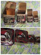 Vintage Collectible E. Otto Schmidt Hinged Lid Tin Set Of 4 Great Condition  picture