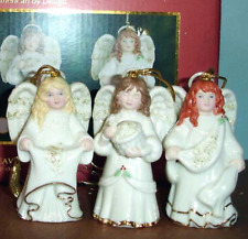 Lenox Heavenly Angel 3 PC Ornament Set Brunette Blonde Redhead Figures 3.25