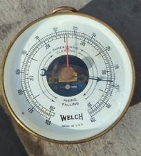 Vintage Welsh Barometric Pressure Indicator Barometer Brass Weather Made In USA picture