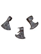 3 Pcs Vintage Old Antique Strong Solid Iron Hand Forged Unique Battle Axe Head picture