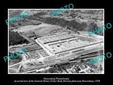 OLD 8x6 HISTORIC PHOTO OF DRAVOSBURG PENNSYLVANIA AERIAL OF THE GM PLANT 1950 picture