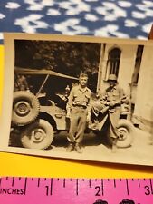 WWII U.S. ARMY GI Photo Original c1939-1945 - Soldiers,jeep,guard Duty picture