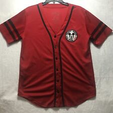 Vintage style Disney Mickey Mouse Baseball Jersey Shirt Red Size Small picture