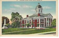 Postcard Stephens County Court House Toccoa, Ga. Lithograph Daytime Trees EUC picture