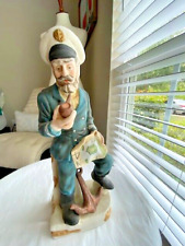Vintage Japan Porcelain Sea Captain Pipe & Map Figurine Large 14 IN picture
