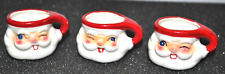 Lot of Three (3) Vintage Holt Howard Winking Santa Mugs 1 1/2