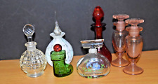 8 vintage glass perfume bottles picture
