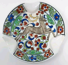 Vintage Ikaros Icaros Greek Pottery Ashtray Trinket Dish Stag Deer Greece 4.5