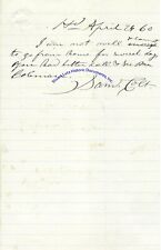 Samuel Colt handwritten & signed letter 1860 - revolver gun perfector picture