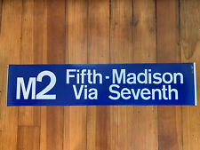 NY NYC BUS ROLL SIGN 1974 GM M2 FIFTH MADISON AVENUE VIA SEVENTH NEW YORK CITY picture
