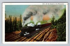 Summit Of The Mountains, Train, Transportation, Antique, Vintage c1943 Postcard picture